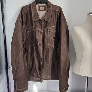 Marithé François & Girbaud Jacket Mens Brown Denim Jean size XXXL 3XL
